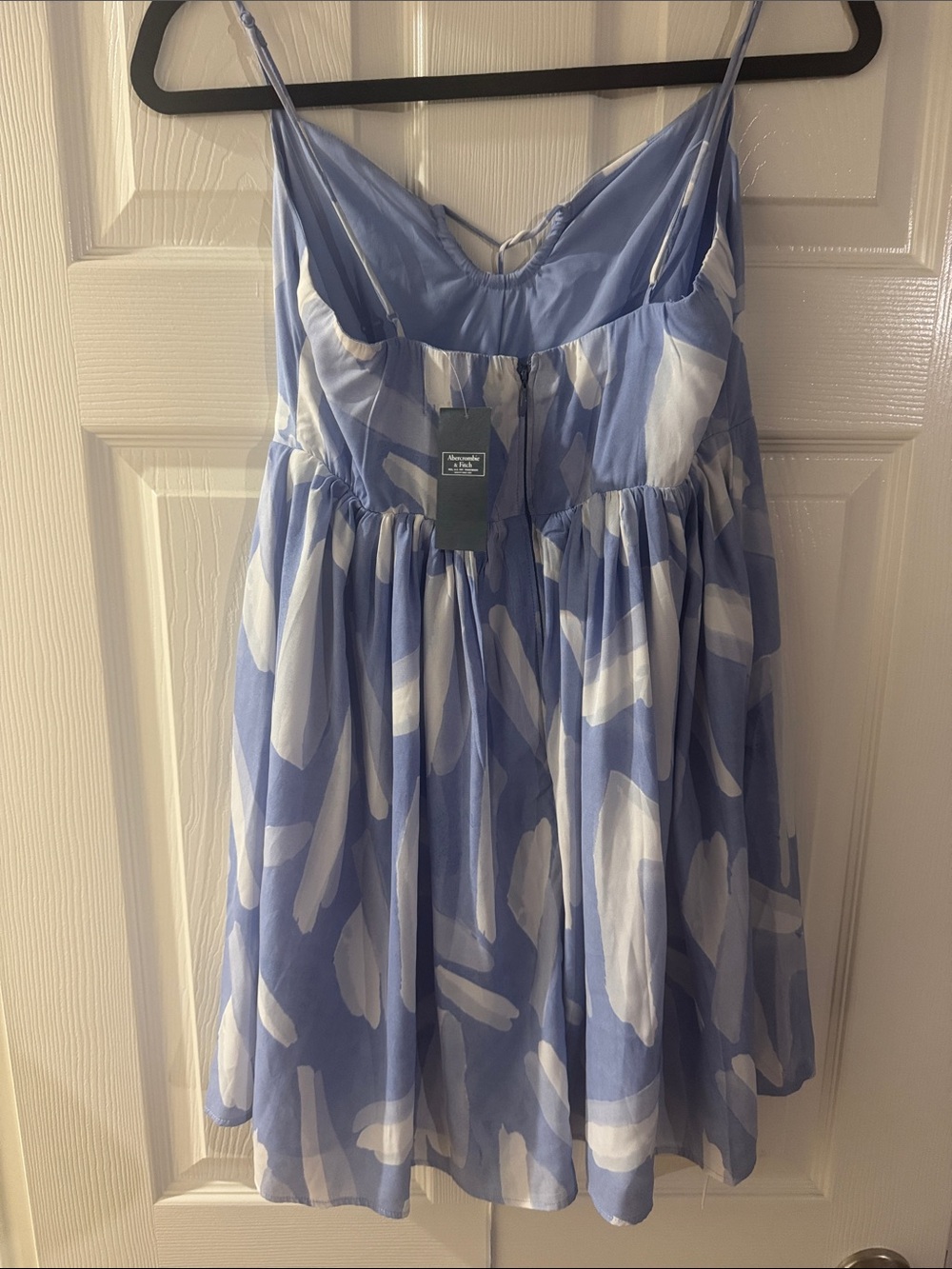 Abercrombie Blue and White Abstract Print Spaghetti Strap Sundress - Picture 2 of 2